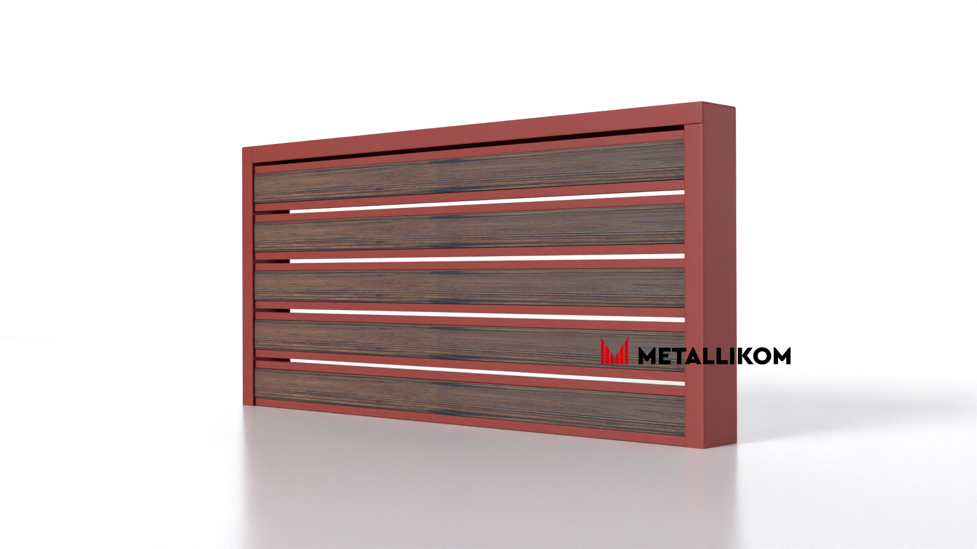Планкен для забора Printec под дерево 120 mm RAL 3009 – покрытие порошковое, толщина 0,45 мм